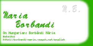maria borbandi business card
